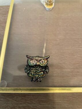 Artisan Multicolor Glitter Owl Brooch